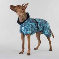 PAIKKA Visibility Raincoat Lite Petrol dye for Dogs 40cm