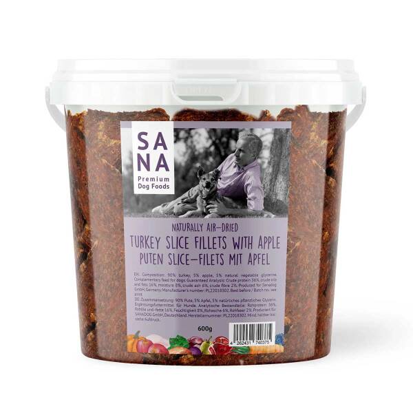 SANA DOG Puten Slice Filet mit Apfel 600g