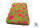 Vet Bed Xtra Gruen mit orangenen und rosanen Kreisen150*100 cm