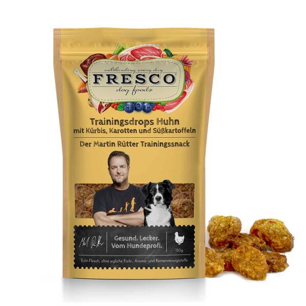 Trainingssnacks Drops Huhn mit Süsskartoffel, Karotte und Kürbis Martin Rütter 150g